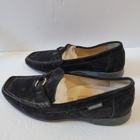 MEPHISTO Cool-Air Women's Comfort Loafers Sz 8.5 Black Suede Leather Slip-On - Picture 3 of 12